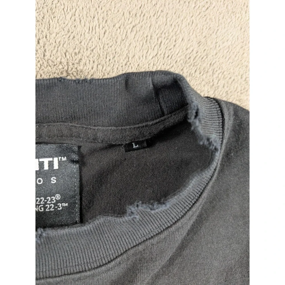 Tenaciti Studios T-Shirt Mens Large Black‎ Ghost Graphic Distressed Streetwear